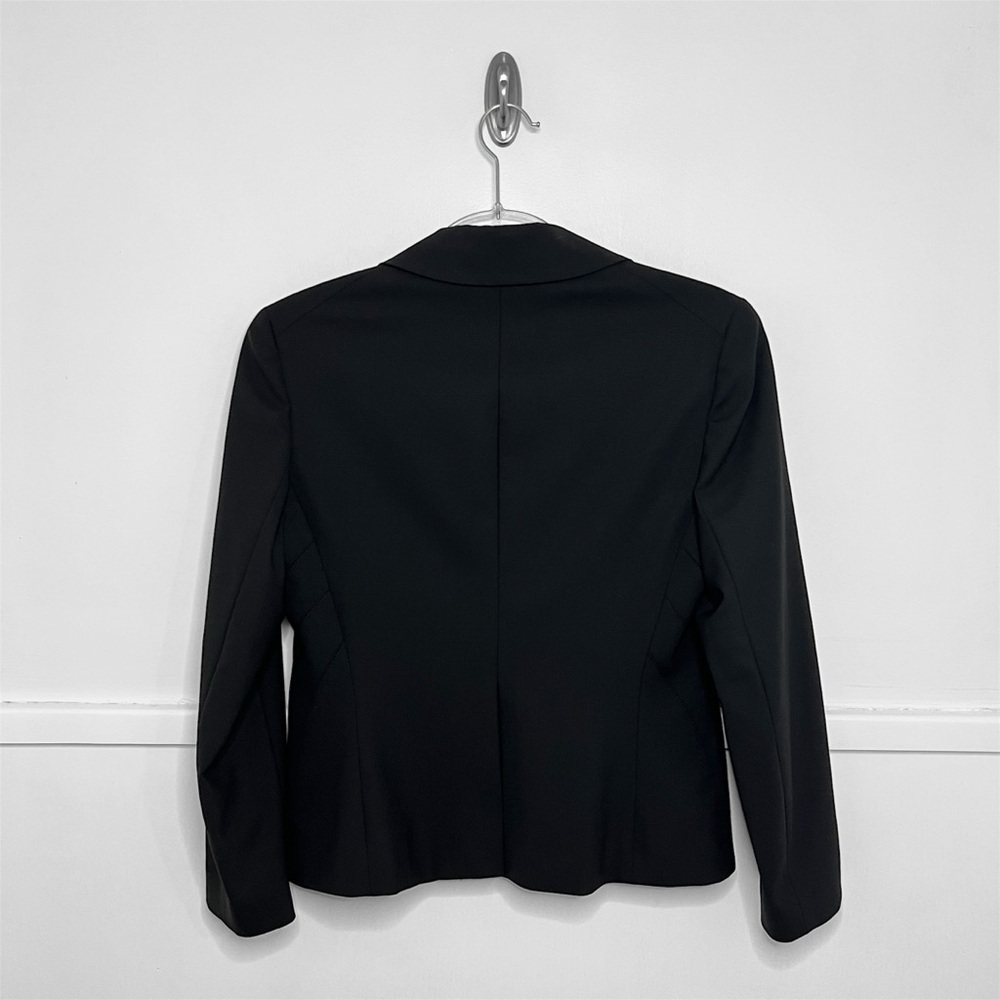 Theory Wool Blend Black Cufflink Button 3/4 Sleeve Suit Blazer - Picture 7 of 12